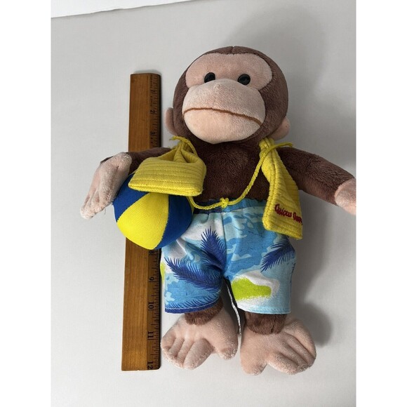 🏖️ Gund Curious George Monkey Plush Stuffed Toy Universal Studios Swim Beach - Picture 8 of 9